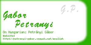 gabor petranyi business card